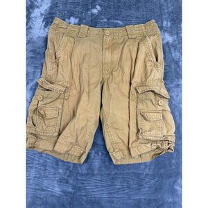 Matchstick Men's Cargo Shorts Size 36 XXL Khaki Flat Front Cotton